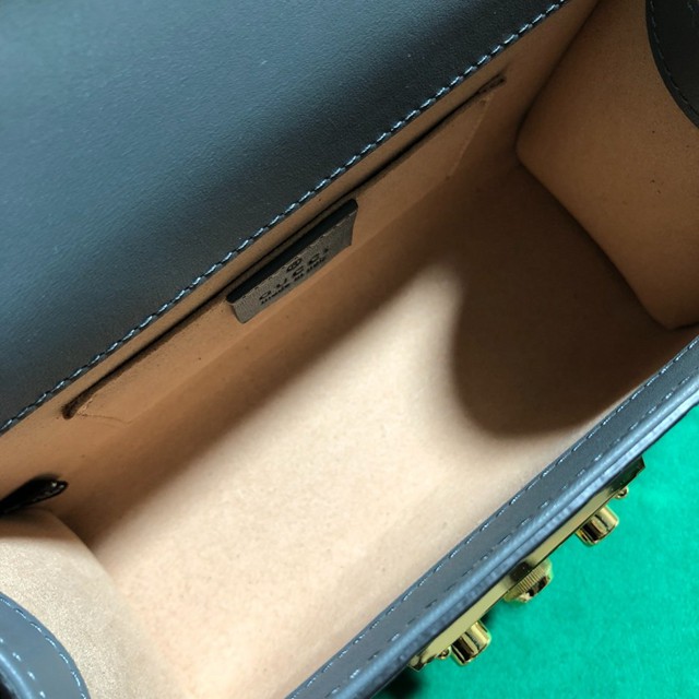 Gucci經典款女包 409487 古馳經典款 灰色壓花全皮 GG鎖扣包 Gucci鏈條肩背斜挎包  gqy2633